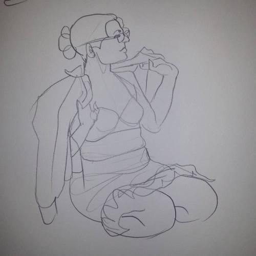 Drawing of Circe at Dr. Sketchy’s. #art #drawing #figuredrawing #drsketchys #bostonburlesque #greatscott  (at Great Scott)