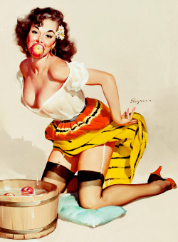 vintagegal:   Model pose and finished painting