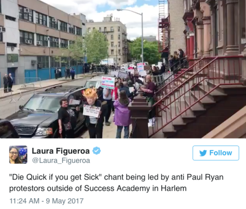 wilwheaton:  micdotcom: Harlem protesters shame House Speaker Paul Ryan for AHCA as he visits neighborhood school On Tuesday, House Speaker Paul Ryan (R-Wis.) plans to pay a visit to Success Academy, a charter school in Harlem. He is expected to meet