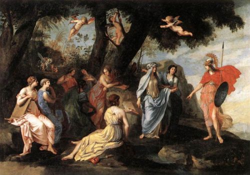 Minerva and the Muses by Jacques Stella (1640-45)