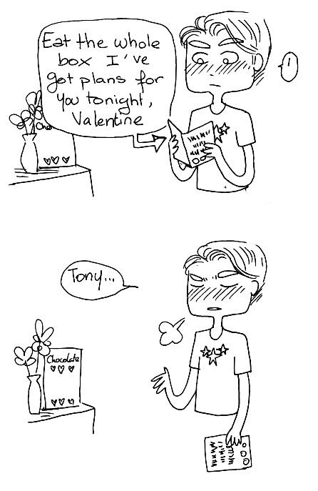 oxytrezart: Horribly late Valentine strip.  Inspired by a real valentine card.  Steve©