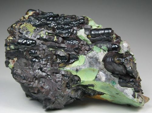 Hematite Stalactites with Calcite - Florence Mine, England