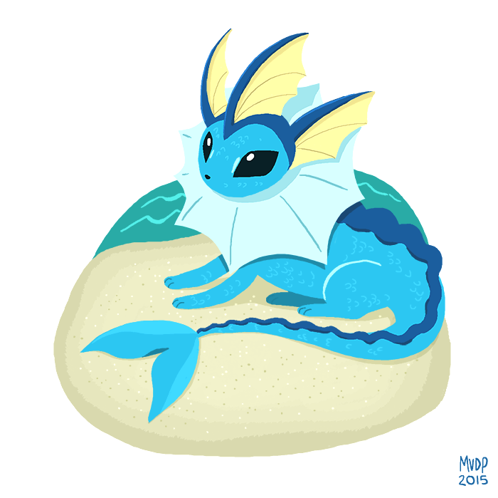 sketchinthoughts:  Day #1 of pokemon that mean a lot to me: Vaporeon! The first eeveelution