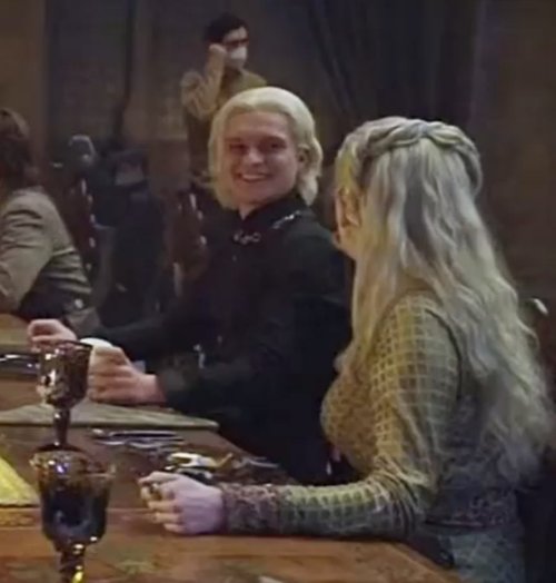 Tom Glynn-Carney And Phia Saban On The Set Of House Of The Dragon Season 1.