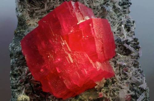 The SearchlightA stunning crystal of the manganese carbonate mineral rhodochrosite that was mined at