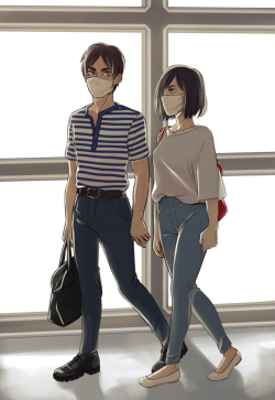 kasaism: that one au where eren and mikasa