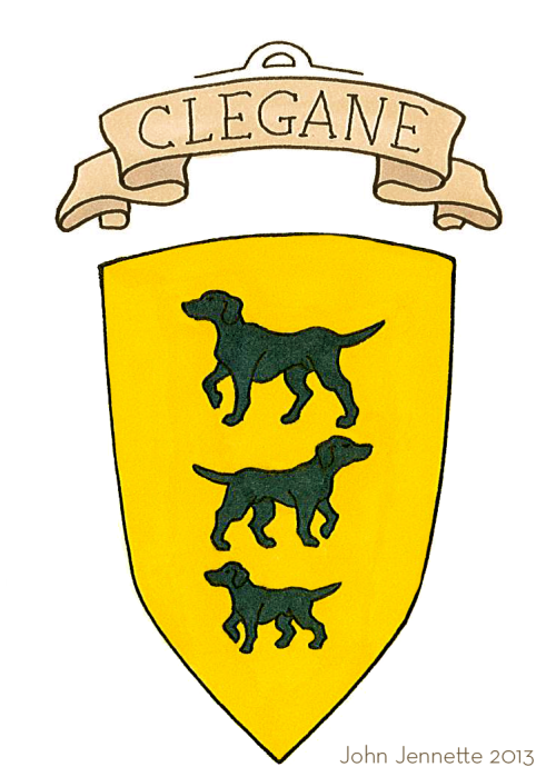 johnjennetteart: HOUSE CLEGANE Yellow, three black dogs House Clegane was raised to knighthood when 