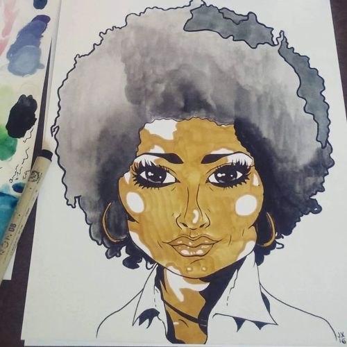 ❤️ Happy Birthday to the iconic #PamGrier. Here&rsquo;s an old art piece I did of her.  •&b