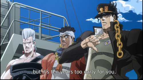 petite-guignol:  egglayinkakyoin:  lorddio:  Jotaro ‘Im bad at one liners and have to ask othe