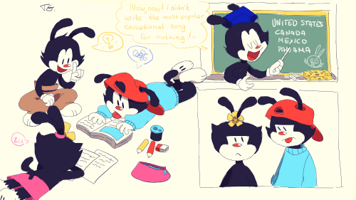 yakko teaching his sibs important stuff while he’s being a bit of a wise guy :)