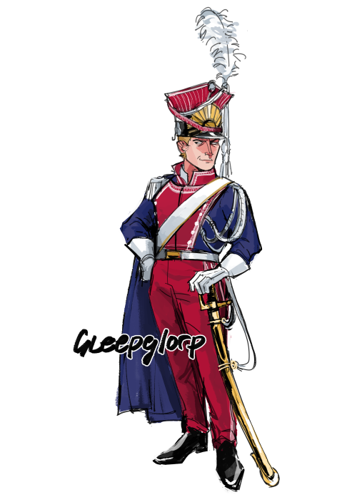 gleepglorp:commission for @laissez-faire-aux-polonais of poland in the uniform of the 1st light cava