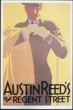 vintagepromotions:Advertisement for Austin Reed’s of Regent Street (1937). Artwork by Tom Purvis.
