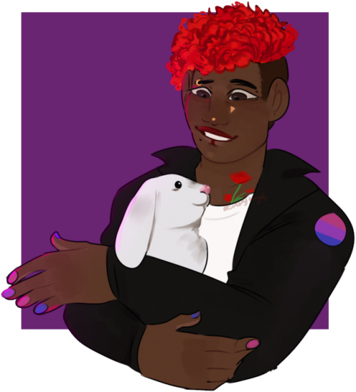 beanangough:how do you draw rabbits [ID: a drawing of Aubrey, a woman with dark brown skin and short