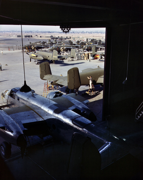 usaac-official:B-25s under final assembly at North American’s Inglewood factory, October 1942