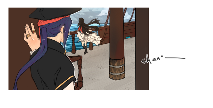 jiyeong:  kanadia pirate!au. @alabastasaga and i were writing a novel on twitter
