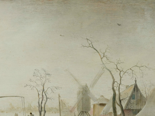 v-ersacrum: Hendrick Avercamp, Ice-skating in a village (details), c.1610