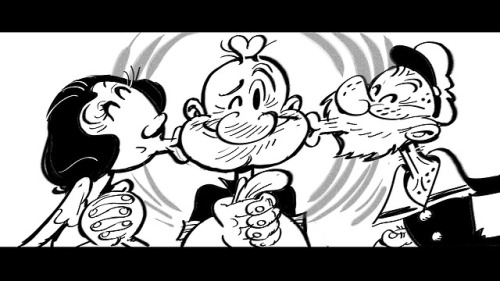 Story sketches for Genndy Tartakovsky’s unfinished POPEYE film.