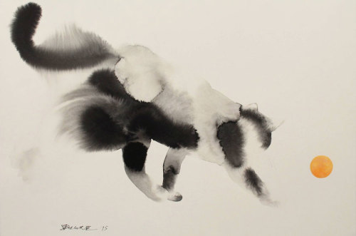 boredpanda: New Watercolor &amp; Ink Cats That Slowly Bleed Into Paper By Endre Penovác