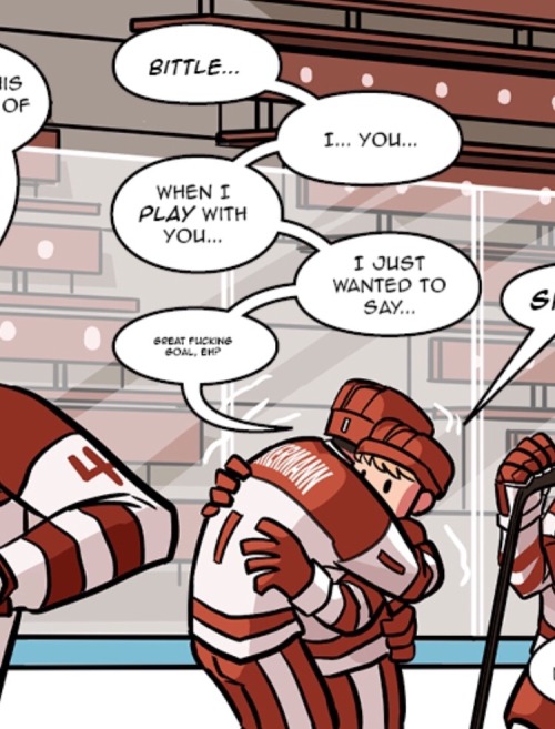 commando-rogers:JACK WANTING TO EXPRESS HIS LOVE TO BITTY BUT INSTEAD OFFERING HIM HOCKEY CONGRATS I