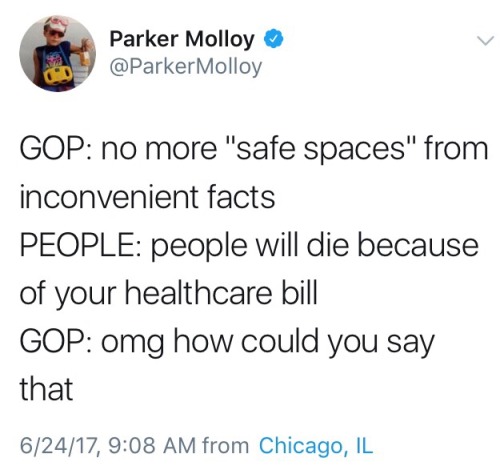 allonsyforever: Sorry for the long post, but Republicans are seriously trying to say that it’s not “civil” to point out the fact that their healthcare bill will cause millions of people to lose their insurance, which will cause thousands of preventable
