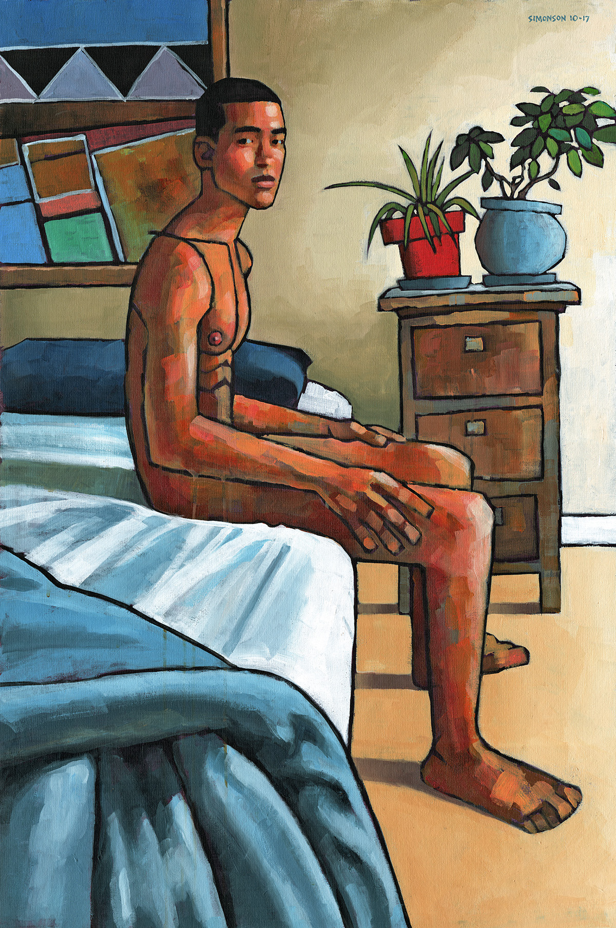 douglassimonson:  Waikiki Sunday, acrylic painting by Douglas Simonson (2017). (This