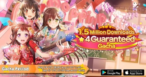 1.5 Million Downloads Login CampaignBandori EN has reached 1.5 Million Downloads! To celebrate, ther