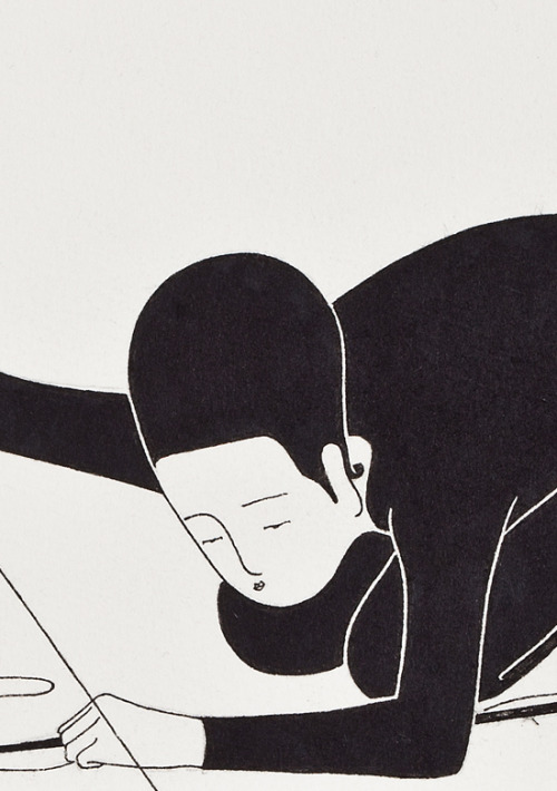 red-lipstick:  Daehyun Kim aka Moonassi 김대현 (Korean, b. 1980, Seoul, Korea) - Ray Of Ray, 2014   Drawings: Pigment Liner, Markers on Paper (w/details)