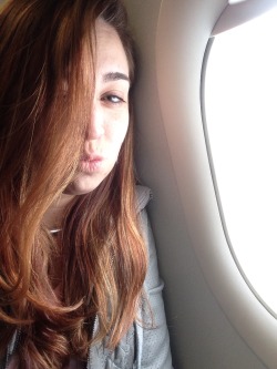 Goofing off in the plane. I loved the view