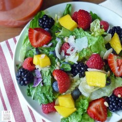 ourlifetastesgood:  Mango Berry Fruit Salad