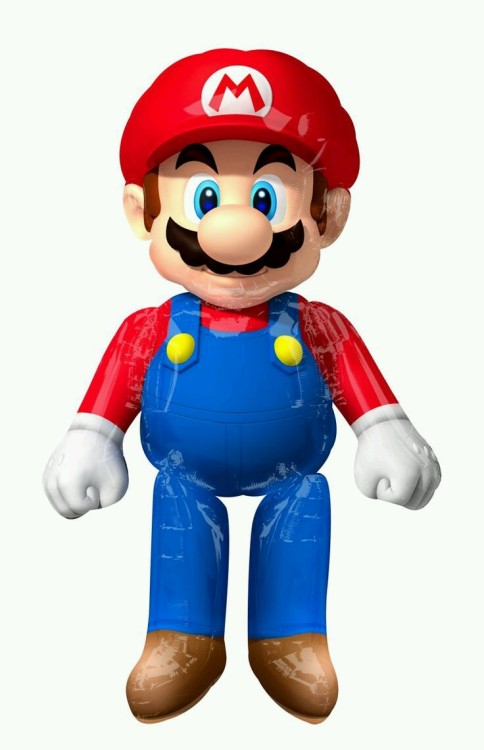 Officially licensed Mario foil balloon with a design based on 2009 official art for New Super Mario 