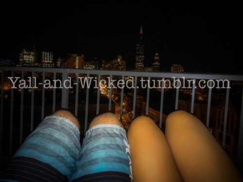 bifetpair:  yall-and-wicked:  We went up to the roof top hot tub to enjoy the Chicago skyline and ended up…  What’s up this Thursday night?
