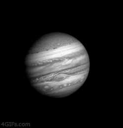 4gifs:  Voyager approaching Jupiter in 1979.