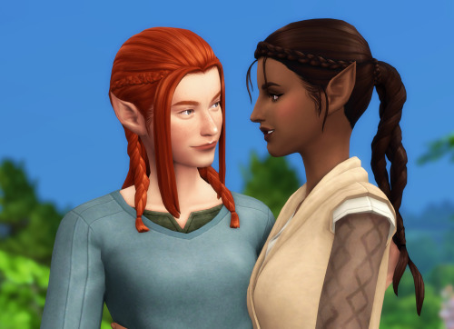 someone-elsa: I created elven girlies to test @ravensim‘s new hairs