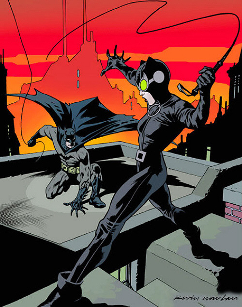 brianmichaelbendis:  Batman & Catwoman by Kevin Nowlan 