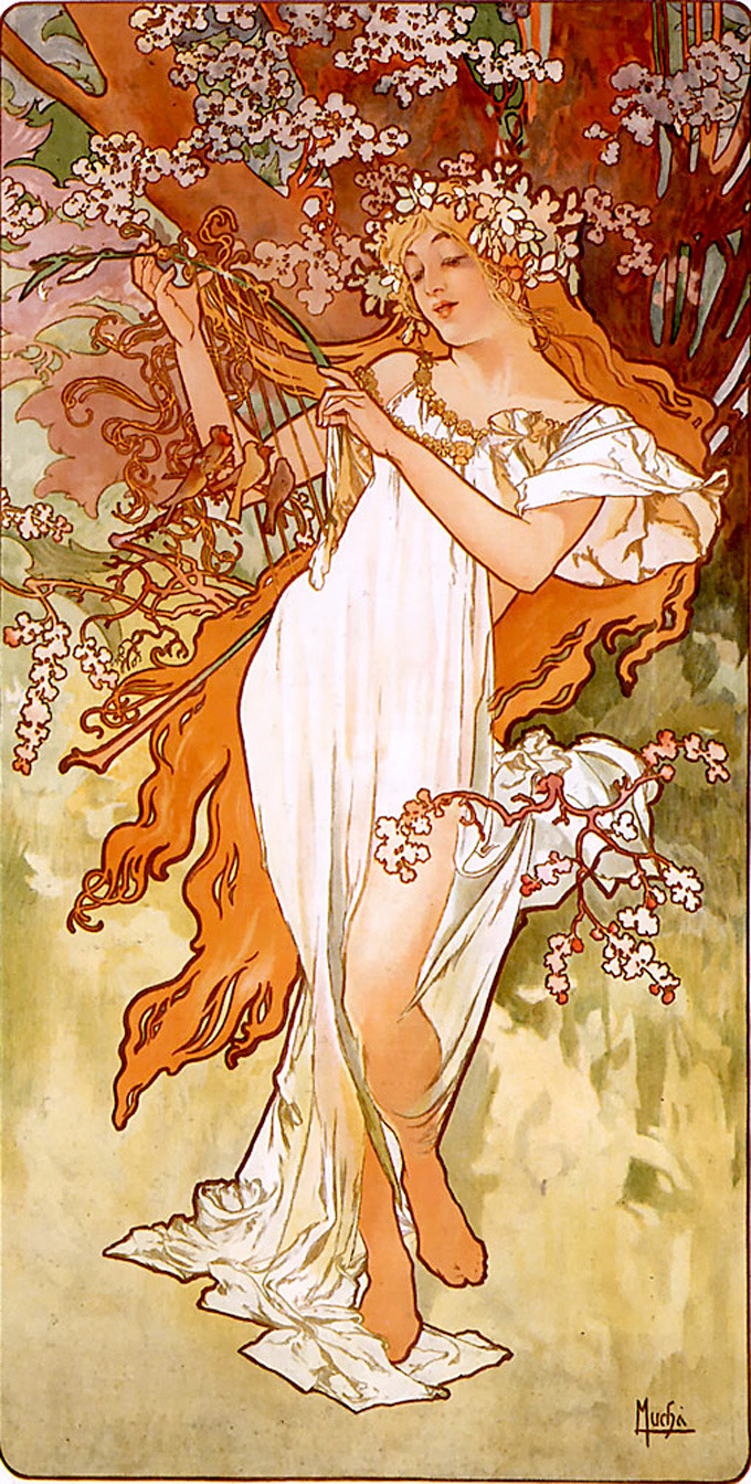 rememberance-of-things-past:  Some Mucha Drawings and Paintings  