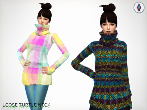 LOOSE TURTLE NECKS7 Prints5 SolidsTeen to ElderCustom CAS thumbnailMesh from Marigold required (down