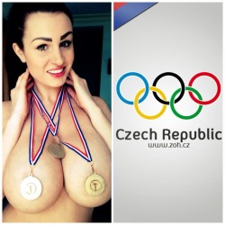 Ina From The Czech Republic Takes Home Three Gold Medals From The Boob Olympics: