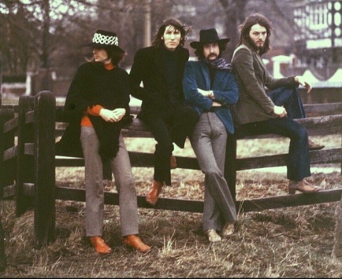 Pink Floyd photographed on Wimbledon Common, circa February 1970. Photos by Mike Randolph/Paul Poppe