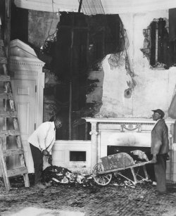 Dec. 27, 1929: Cleanup after a fire on Christmas Eve ravaged President Hoover’s private office, a “low one-story wing adjoining the White House on the west,” The Times reported. “President Hoover, hastily leaving a Christmas Eve dinner party for...