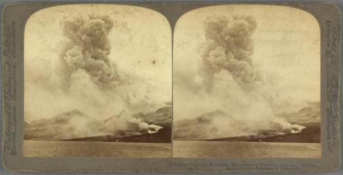 “A Terrible Explosion” as Mont Pelee, a volcano on the island of Martinique, erupts, 190
