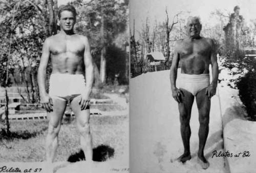 Joseph Hubertus Pilates at the age of 57, New York 1941. (New York Public Library Archive) and in the age of 82