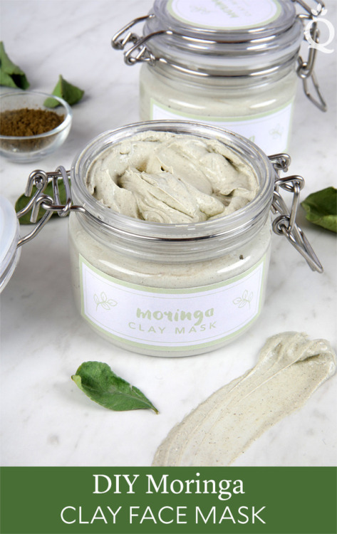This DIY clay mask is made with new moringa leaf powder.