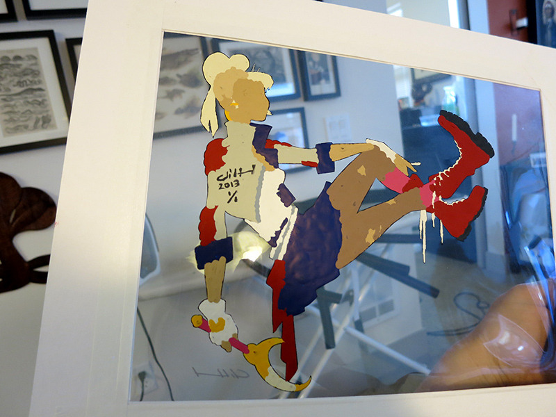 shoomlah:  My hand-painted, punk, Sailor Moon animation cel for the Saturday Morning show