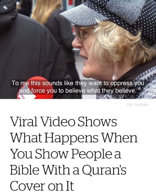 alexaweinstein:Viral Video Shows What Happens When You Show People a #Bible With a #Quran’s Cover on
