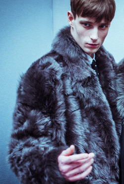  Laurie Harding photographed by Morgan O’Donovan at Dior Homme F/W 2014 backstage 