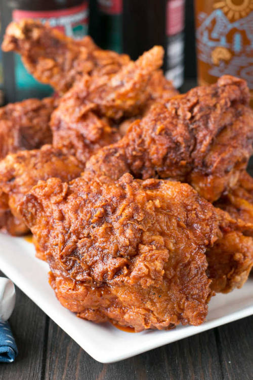 foodffs:Hot Chicken with Homemade Quick PicklesFollow for recipesGet your FoodFfs stuff here