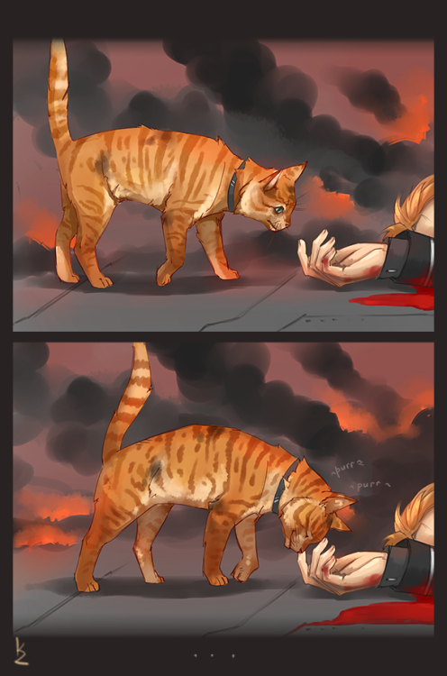 veeveep:  kanzaki-vs:  – Human! Pet me, as you always do…  meow! Another sketch. Idea isn’t mine, but it’s so sad( Ну почему я не могу в милоту!? Я тоже хочу рисовать милые стрипы с котейкой,