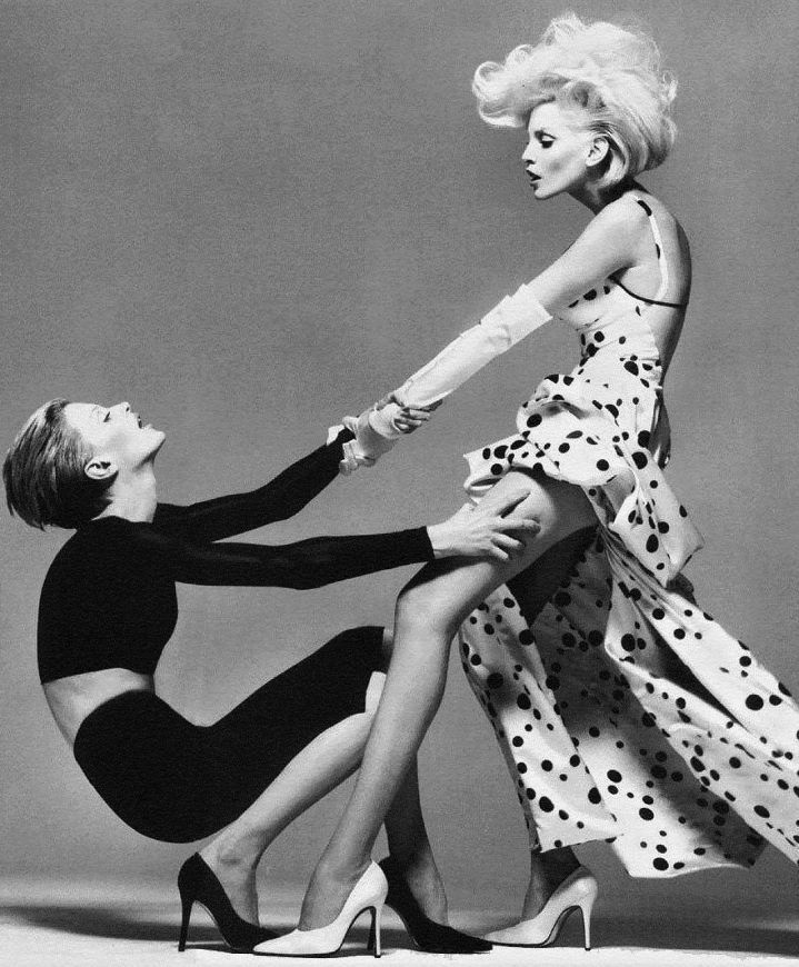 two acne runway models, dynamic poses with clear | Stable Diffusion