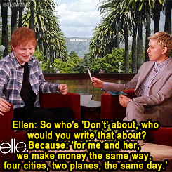 Sex ed-kward:  Ed Sheeran on The Ellen Show X pictures