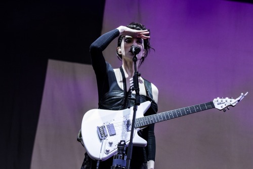 uptightcitizensbrigade:  Anne looking for the bae booty…St. Vincent playing the Boston Calling Music Festival on May 23, 2015.by Timothy Patrick Boyer